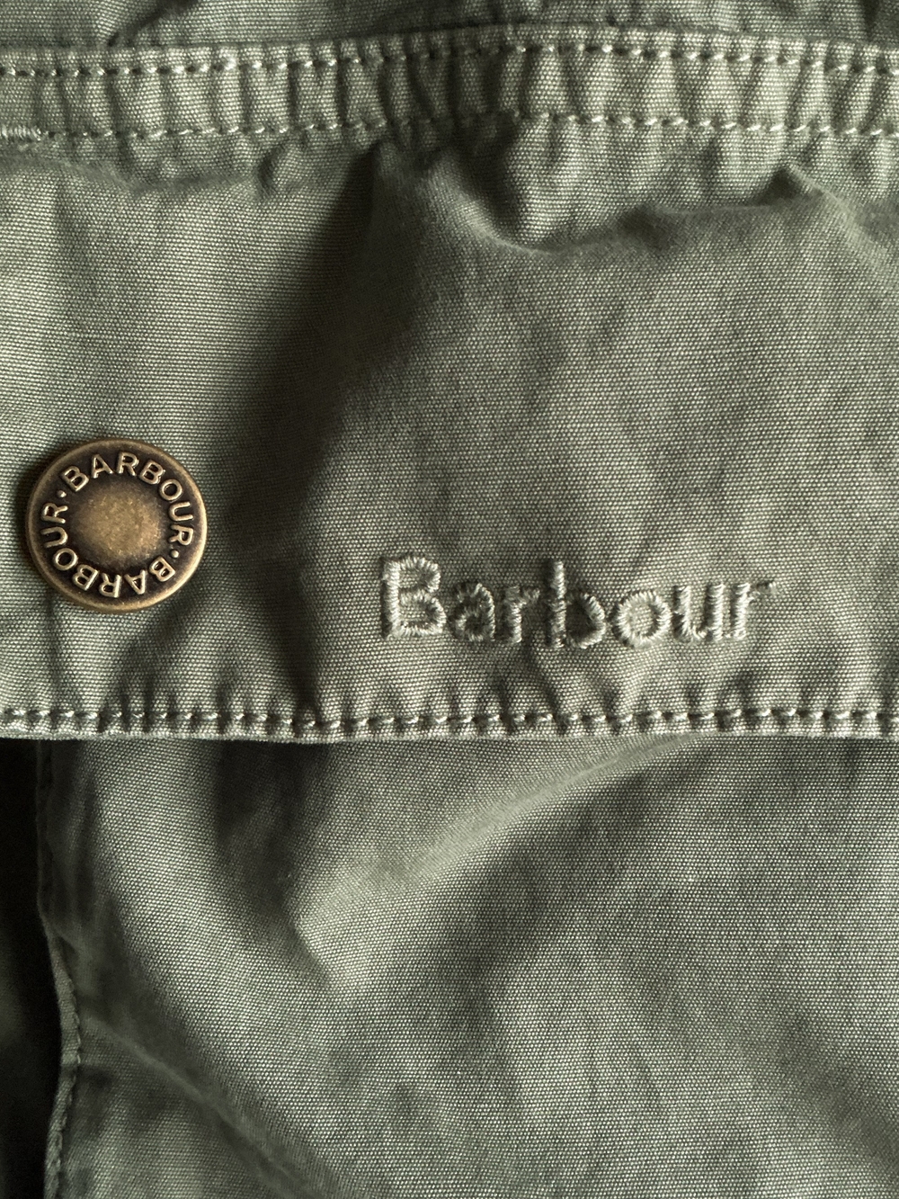 Barbour Jacket Olive Ashby Casual Cotton Field Pocket Utility Long Coat Mens Lg - Picture 4 of 16
